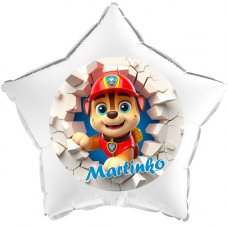 Balón Paw Patrol s menom